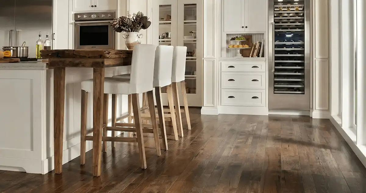 Professionally installed and refinished hardwood flooring in a residential home, showcasing smooth finish and natural wood tones in Knoxville, TN