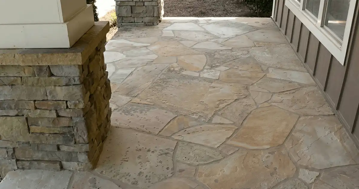 House entrance with professionally installed stone flooring in Knoxville TN