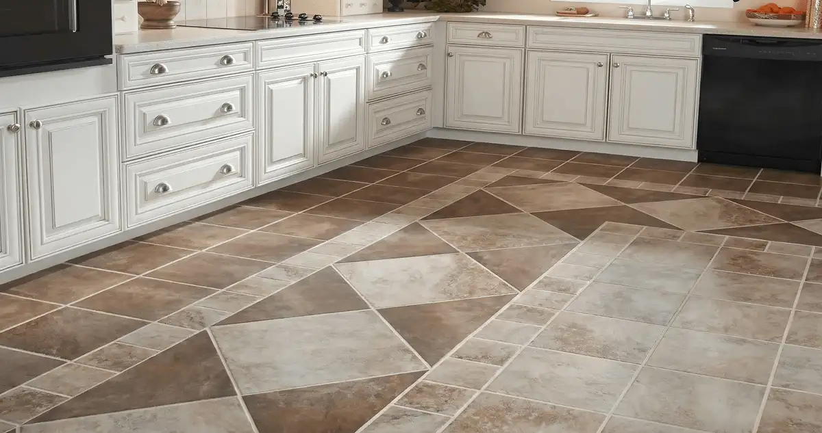 Kitchen with white cabinets and a professionally installed tile floor in Knoxville, TN